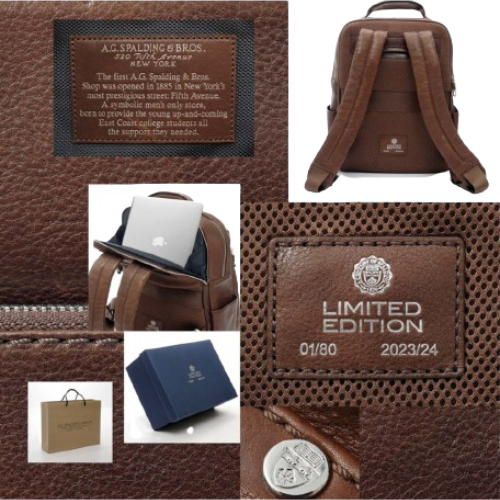 Spalding - Zaino Edition Numerata in pelle Marrone #4